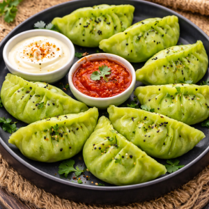 Premium Veg Steamed Momos (8 Pcs)